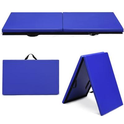  tapis de gymnastique giantex pliable portable bleu 180 x 60 x 3,8cm pour fitness,yoga,sport et exercice 