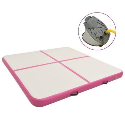 VIDAXL  tapis gonflable de gymnastique avec pompe 200x200x15cm pvc rose 92697