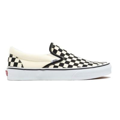 VANS  pour homme. CHECKERBOARD CLASSIC SLIP-ON SHOES blanc, noir