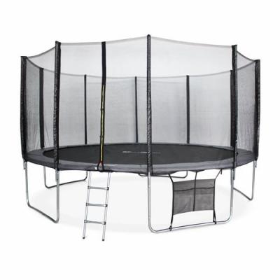 SWEEEK Trampoline 460 Cm Gris Avec Filet De Protection. &Eacute;chelle. B&acirc;che. Filet Pour Chaussures. Kit