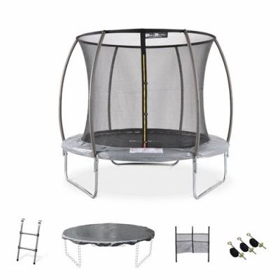 SWEEEK Alice'S Garden Trampoline rond &Oslash; 250cm gris avec accessoires - Pluton Inner XXL - 2,50 m 250 cm