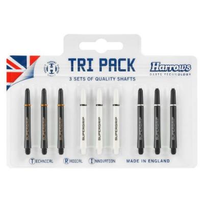 HARROWS Tri Pack Shafts Medium (Pack 9 Shafts Supergrip Noir/Blanc) 
