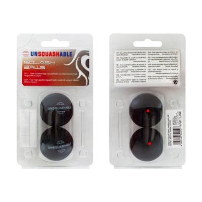 UNSQUASHABLE  Balles de squash (paquet de 2)-Noir (Point Rouge)