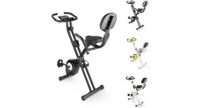  V&eacute;lo d'appartement pliable - x-bike avec dossier r&eacute;glable - &eacute;cran lcd avec rythme cardiaque - v&eacute;lo d'exercice d'int&eacute;rieur noir 