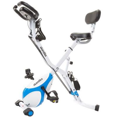 SKANDIKA V&eacute;lo dappartement Pliable -  Foldaway X-3000 - 8 Niveaux de Resistance - Dossier-Bluetooth - Inertie 45 kg - Bleu 