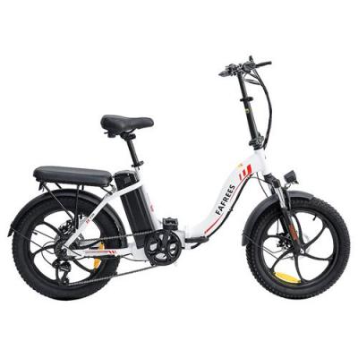 FAFREES V&eacute;lo &eacute;lectrique F20, 20 "", Pliable, Cadre E-bike 7 Vitesses, Avec Batterie Au Lithium Amovible 15AH - Blanc 