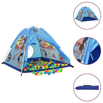 VIDAXL  tente de jeu pour enfants avec 250 balles bleu 120x120x90 cm