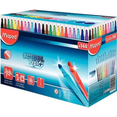 MAPED  Bo&icirc;te de 144 feutres - 12 couleurs diff&eacute;rentes Ultra-lavable