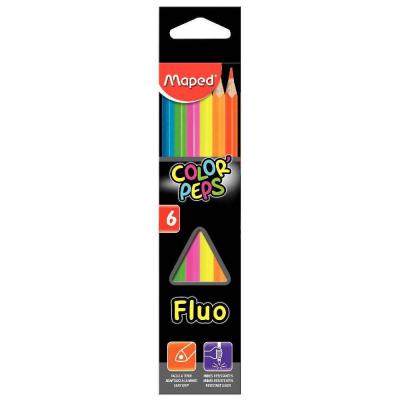 MAPED  crayons couleur COLOR'PEPS Fluo,&eacute;tui en carton de 6