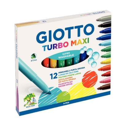 Feutres &agrave; pointe large Giotto Turbo Maxi Color - Etui de 12