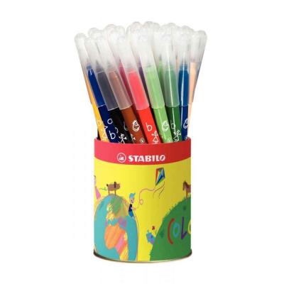 STABILO Feutres TRIO A-Z - Pointe fine - 12 couleurs assorties - Pot de 36