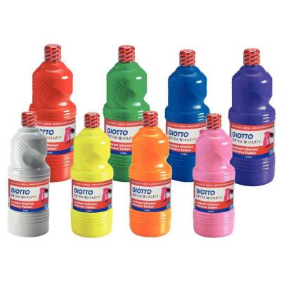 OMYACOLOR Lot de 8 x 1 litre de gouache liquide Giotto couleurs assorties