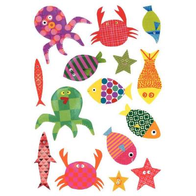 MLDR Set de 6 planches A5 &agrave; gommettes Maildor Baby Poissons