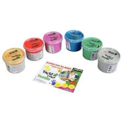 PEBEO Peinture aux doigts pour textile - Bo&icirc;te de 6 pots de 100ml