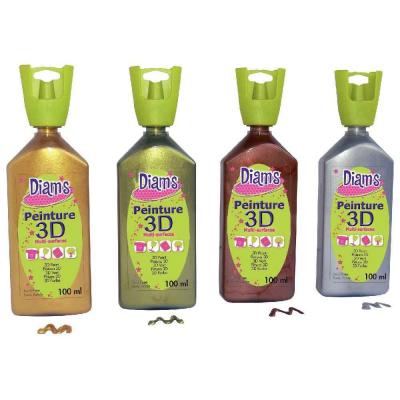 DIAM S Peinture DIAM'S 3D- Lot de 4 maxi flacons + 100 miroirs offerts