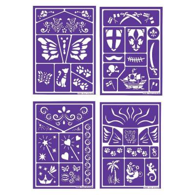  Pochoirs de maquillage - lot de 4 planches