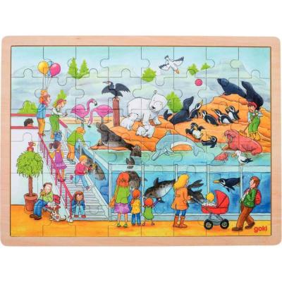 GOKI - Puzzle-Visite au zoo-48 pi&egrave;ces, 57744, Multicolore