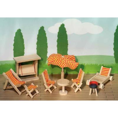 GOKI Salon de jardin pour maison de poup&eacute;es