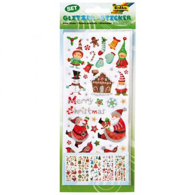 AUTRE Pochette de 5 planches de stickers scintillants assortis ""Noel