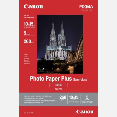 CANON Papier Photo Satin&eacute; 10 &times; 15cm  SG-201 - 5 feuilles