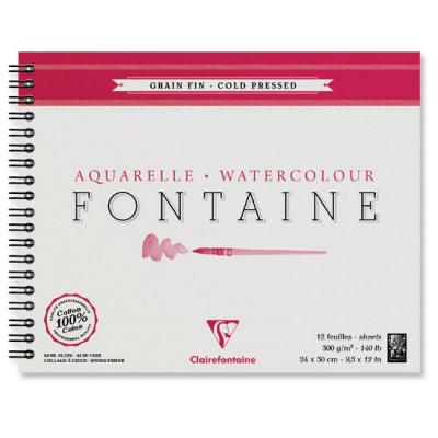 CLAIREFONTAINE  Fontaine album spiral&eacute; 12F 24x30cm 300g grain fin