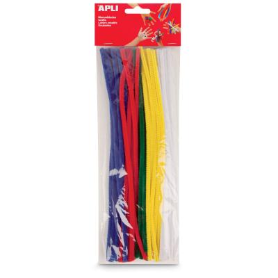  APLI Sachet de 50 chenilles - Couleurs assorties - 30 cm