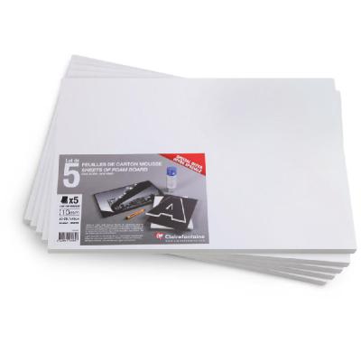  Clairefontaine Carton Mousse lot 5 feuilles A3 3mm - Blanc - Lot de 2