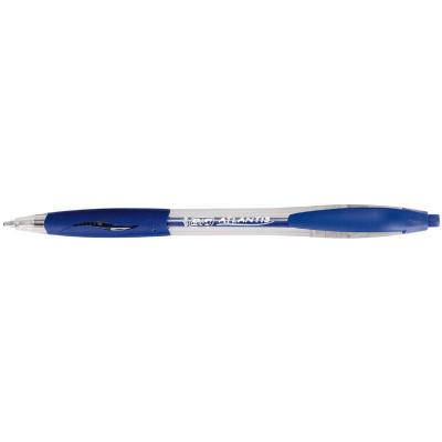 BIC  Atlantis Classic Stylos-Bille R&eacute;tractables Pointe Moyenne (1,0 mm) - Bleu, Bo&icirc;te de 12