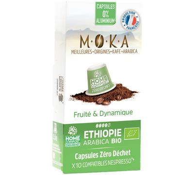MOKA Capsule de caf&eacute; arabica bio Ethiopie, fruit&eacute; & dynamique