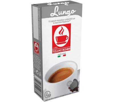 CAFFE BONINI 10 capsules Lungo - compatible Nespresso&reg; - BONINI - S&eacute;lection Rouge (Italien) 