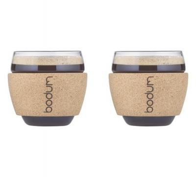 BODUM Set de 2 verres PAVINA verre et li&egrave;ge 10 cl 