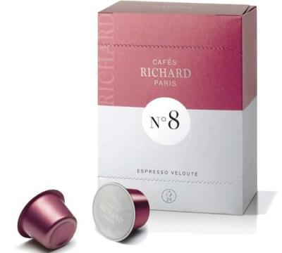 CAFES RICHARD Caf&eacute; expresso velout&eacute; capsules premium n&deg;8 pour machine Ventura Richard x24