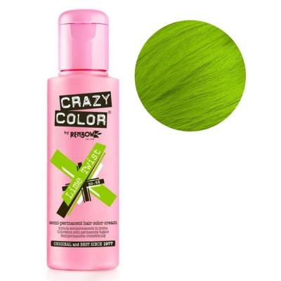 CRAZY Coloration semi-permanente, 68 - citron vert, 100ml, renbow, femme