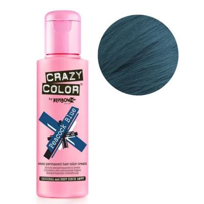 RENBOW Crazy Color Coloration Pour Cheveux Semi-Permanente 100ml (Bleu Paon)
