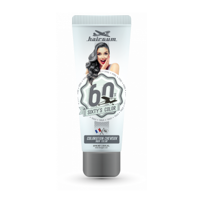HAIRGUM Cr&egrave;me colorante Sixty's Color - Argent&eacute;  60ML