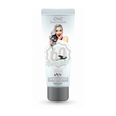 HAIRGUM Cr&egrave;me Colorante Sixty's Color - Rose Argent&eacute;  60ml