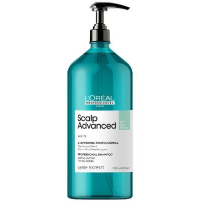 L OREAL PROFESSIONNEL Shampooing purifiant cheveux gras Scalp Advanced L'Or&eacute;al Professionnel 1,5L