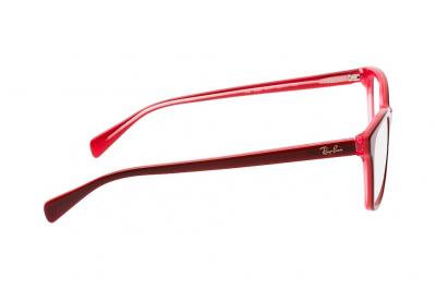 RAY BAN Ray - Ban Femme RX5362 5777 Montures optiques Ac&eacute;tate Rouge Transparent Papillon Normale