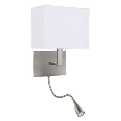 SEARCHLIGHT Applique 6519 avec liseuse LED, argent&eacute;e satin&eacute;e