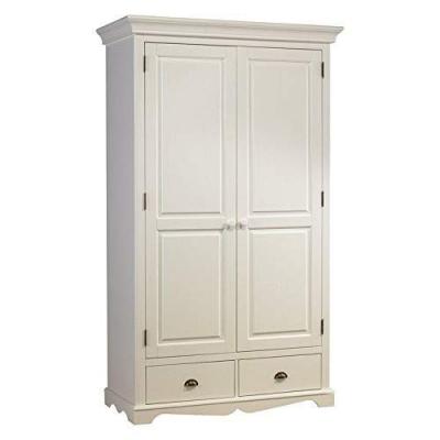 Armoire penderie blanche 2 portes 2 tiroirs