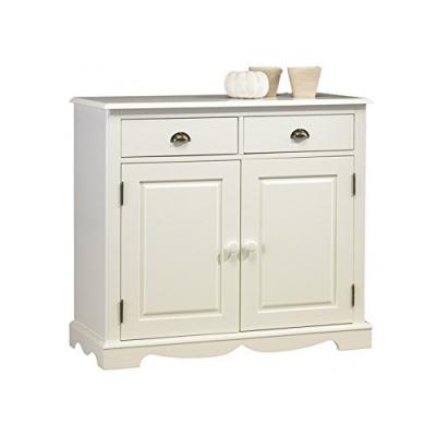Buffet blanc 2 portes 2 tiroirs charme