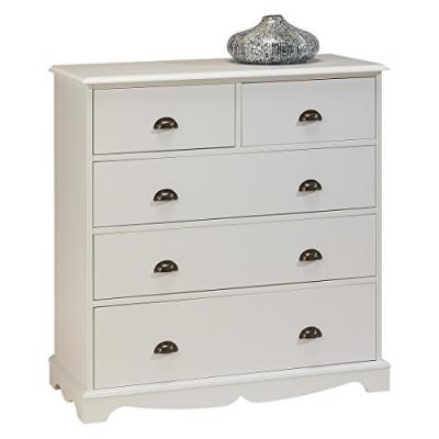 Commode blanche 5 tiroirs style anglais