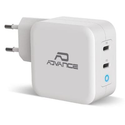 ADVANCE Chargeur Secteur  Compatible 2xusb-C 100w (Blanc)