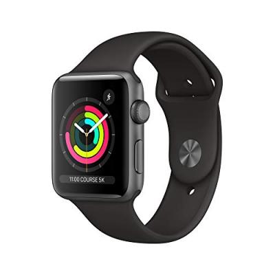 Apple Watch Series 3 alu gris - Bracelet Sport noir - 42 mm