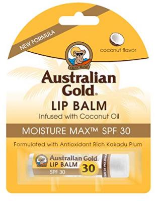 AUSTRALIAN Baume &agrave; l&egrave;vres SPF30 &agrave; base d'or australien et d'antioxydants 4g