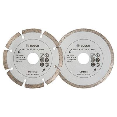 BOSCH 2 disques diamant 115mm mat&eacute;riaux + carr