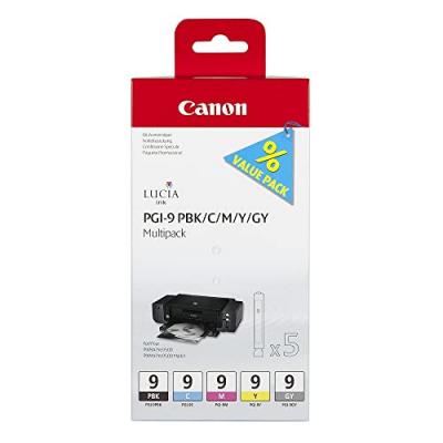 CANON Pack PGI-9 noir, cyan, magenta, jaune, gris