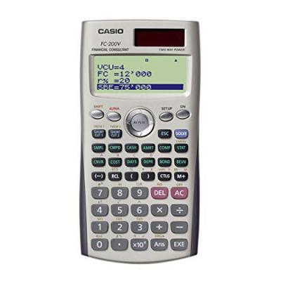 CASIO  FC-200V - Calculatrice financi&egrave;re - 10 chiffres + 2 exposants - panneau solaire, pile