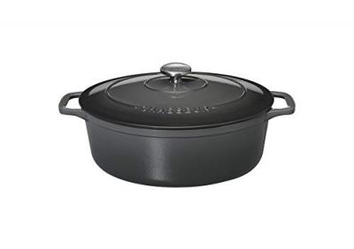 CHASSEUR  Cocotte en fonte ovale 35 cm Caviar - Sublime