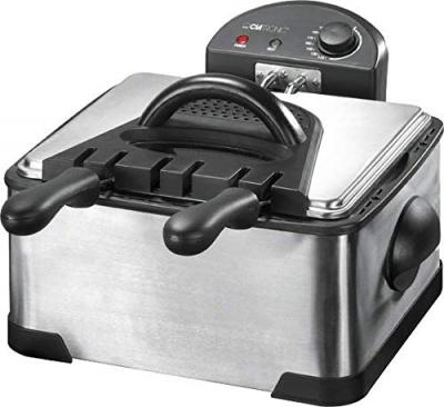 CLATRONIC  FR 3195 Friteuse Acier Inox 2 Boites Amovible 4 L 2000 W